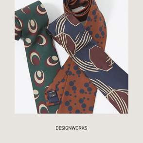 色柄が変われば雰囲気も一変！「DESIGNWORKS」のプリントパターンネクタイ