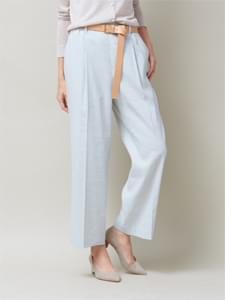 LINEN STRETCH RAYON WIDE PANTS - ITEM1