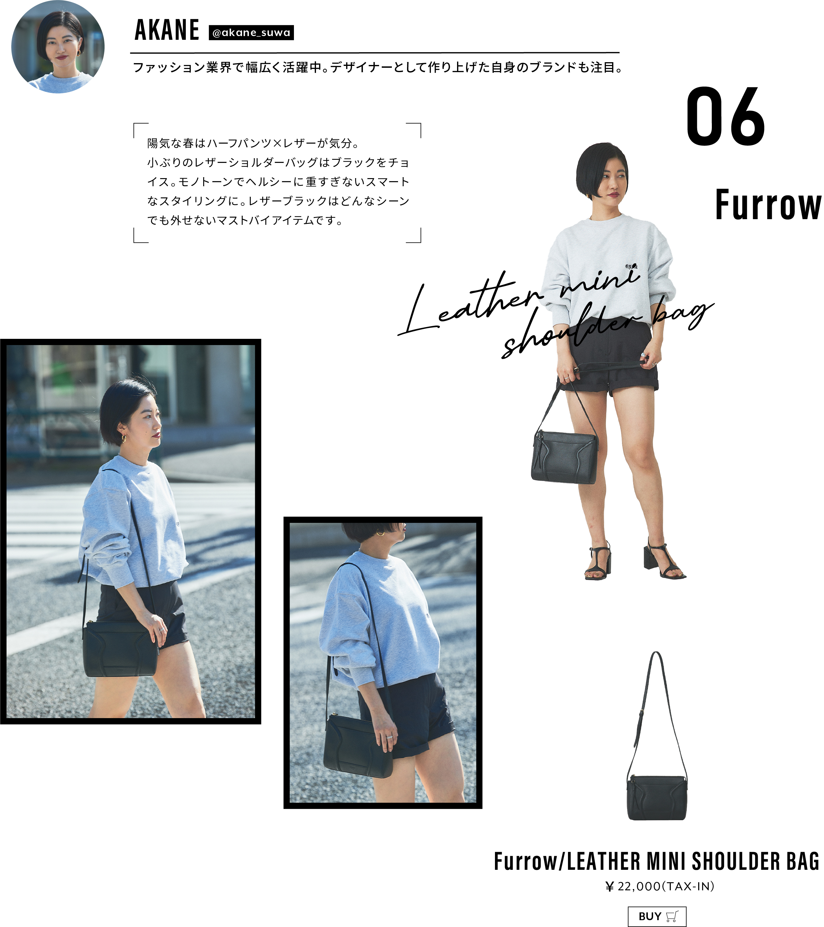 Furrow/LEATHER MINI SHOULDER BAG