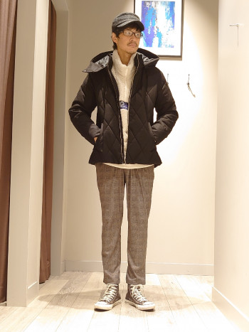 2WAY】ダイヤ柄 中綿 フード ブルゾン|OUTLET (MEN'S) / アウトレット 2WAY】ダイヤ柄 中綿 フード ブルゾン|OUTLET (MEN'S) / アウトレット