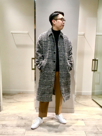 グレンチェック バルカラーコート｜OUTLET (MEN'S) / アウトレット